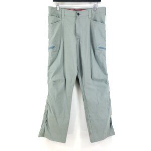 Wrangler Mens Flex Outdoor Pants 34x30 Green Nylon Blend Athletic Classic Style